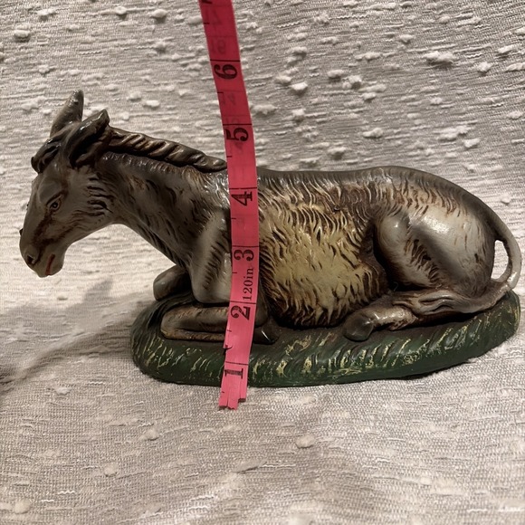 Vintage Nativity Chalkware Donkey Hand Painted Christmas‎ Italy